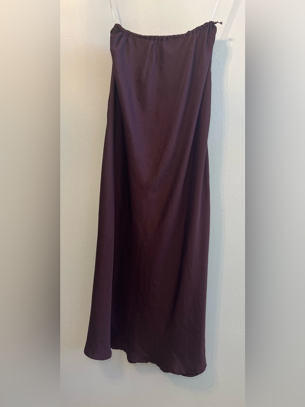 VRG GRL Plum Satin Strapless Maxi Dress - Size 6 AU (US 2 / XS) - Picture 2 of 8